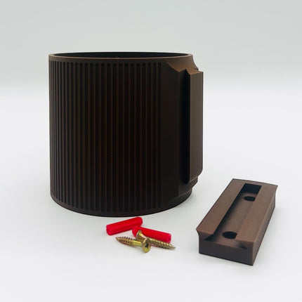 The Brunswick Wall Mounted Pot Planter Dark Brown // 2 Sizes // Screw Mounted // No Drainage