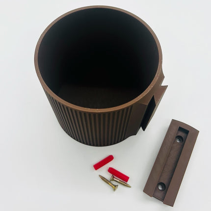 The Brunswick Wall Mounted Pot Planter Dark Brown // 2 Sizes // Screw Mounted // No Drainage
