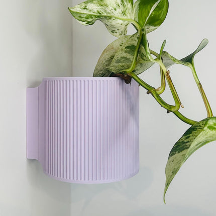 The Brunswick Wall Mounted Pot Planter in Lavender Purple / 2 Sizes / Screw Mounted / No Drainage /