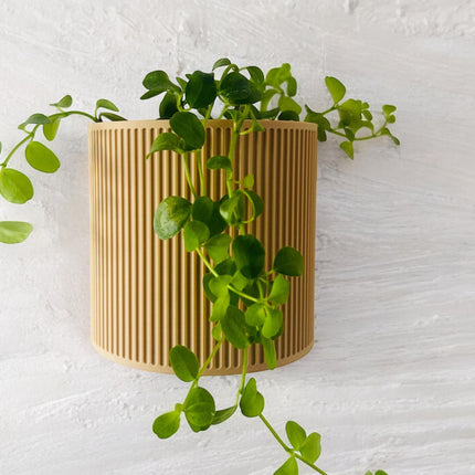 The Brunswick Wall Mounted Pot Planter in Beige / 2 Sizes / Screw Mounted / No Drainage /