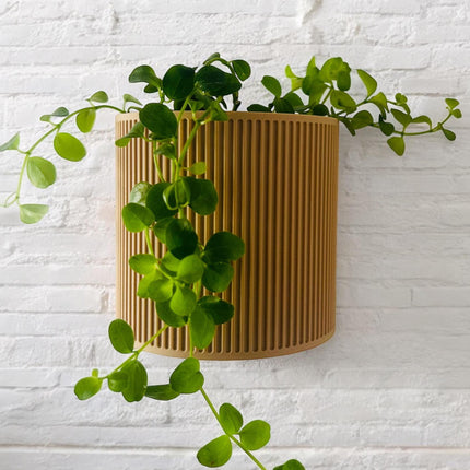 The Brunswick Wall Mounted Pot Planter in Beige / 2 Sizes / Screw Mounted / No Drainage /