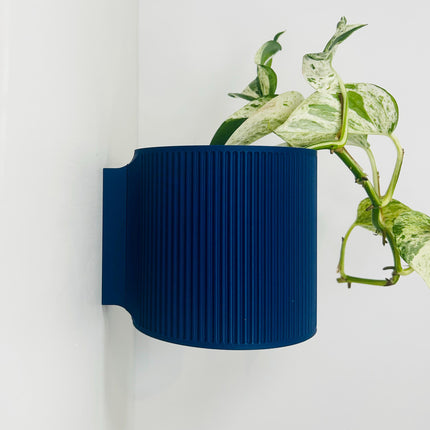 The Brunswick Wall Mounted Pot Planter Matte Navy // 2 Sizes // Screw Mounted // No Drainage