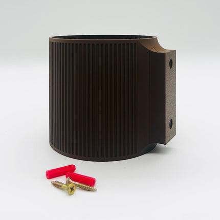 The Brunswick Wall Mounted Pot Planter Dark Brown // 2 Sizes // Screw Mounted // No Drainage