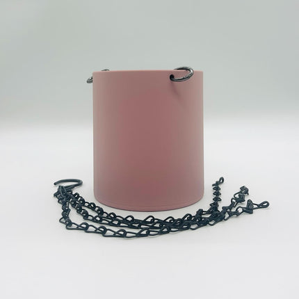 Matte Dusty Pink Elegant Hanging Planter, Available in 5 Sizes, No Drainage, 18'' Black Chain