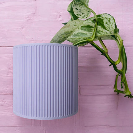 The Brunswick Wall Mounted Pot Planter in Lavender Purple / 2 Sizes / Screw Mounted / No Drainage /
