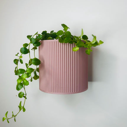 The Brunswick Wall Mounted Pot Planter in Matte Dusty Pink / 2 Sizes / Screw Mounted / No Drainage /