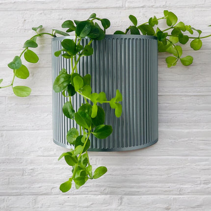 The Brunswick Wall Mounted Pot Planter Metallic Silver // 2 Sizes // Screw Mounted // No Drainage