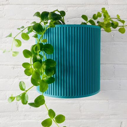 The Brunswick Wall Mounted Pot Planter in Teal // 2 Sizes // Screw Mounted // No Drainage